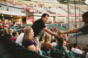 Richmond Flying Squirrels Engagement Pictures by Jayson and Rachael at The Diamond in Richmond, VA