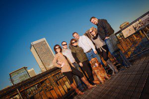 Family pictures with the family dog at the canal walk in Richmond