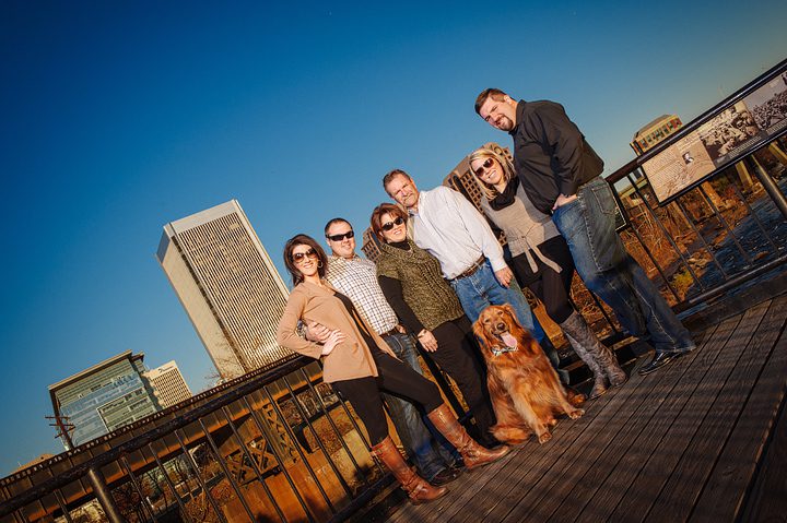 Family pictures with the family dog at the canal walk in Richmond