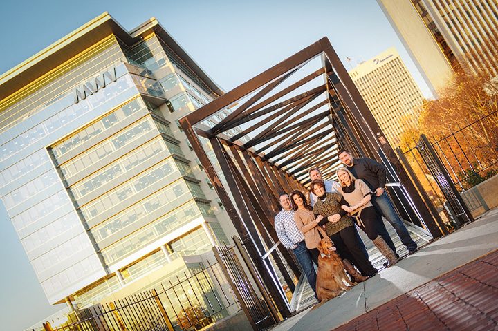 Family pictures with the family dog at the canal walk in Richmond