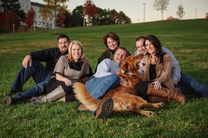 Family pictures with the family dog at the canal walk in Richmond