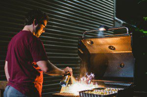 Cooking the photographers dinner after the engagement session at freedom park Williamsburg