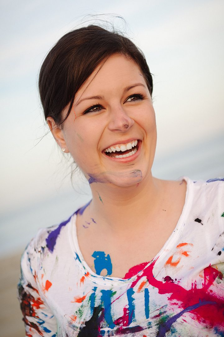 Erica and Mike's Engagement Paint Fight on the Beach in The Outer Banks of NC (OBX)