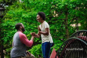 Wedding proposal on William and Mary's Crim Dell Bridge in Williamsburg VA