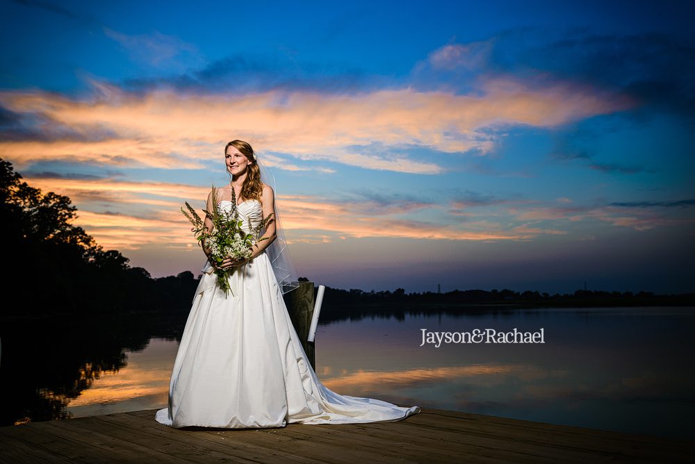 bridal portriats with a beautiful sunset