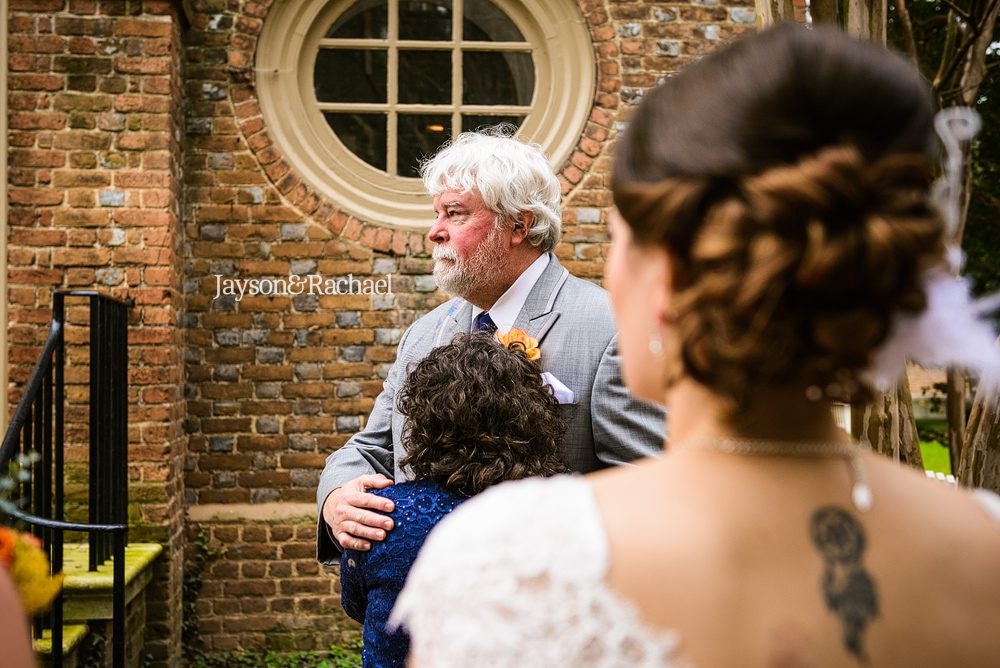 Bride with her father before the wedding