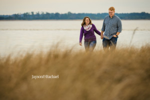 Ashley and Paul's engagement pictures on the James River in Williamsburg