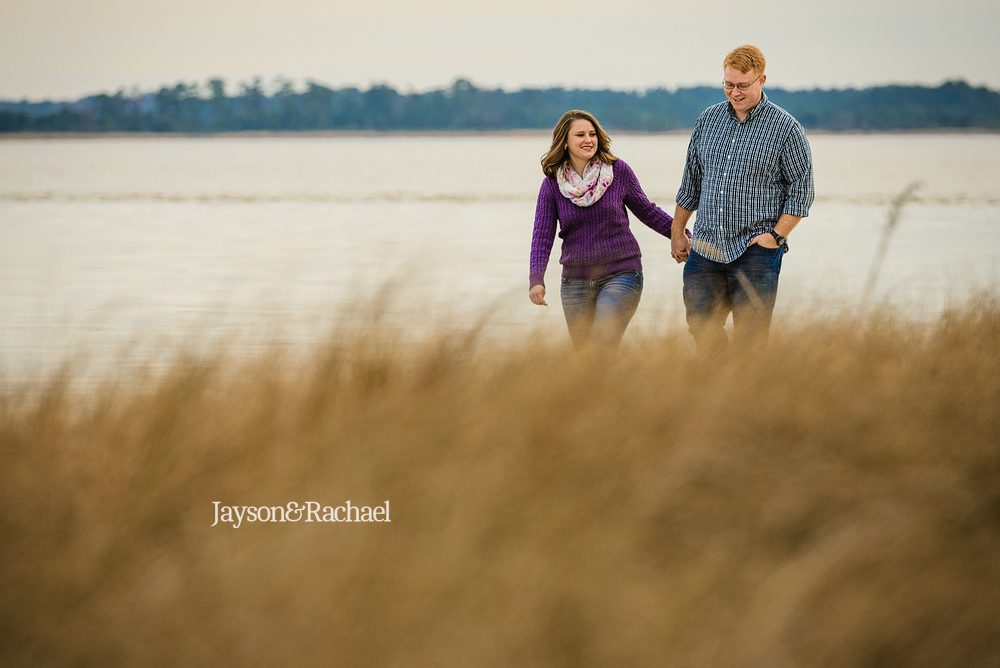 Ashley and Paul's engagement pictures on the James River in Williamsburg