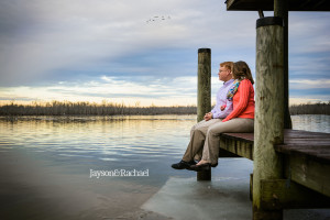 Ashley and Paul's engagement pictures on the boat dock