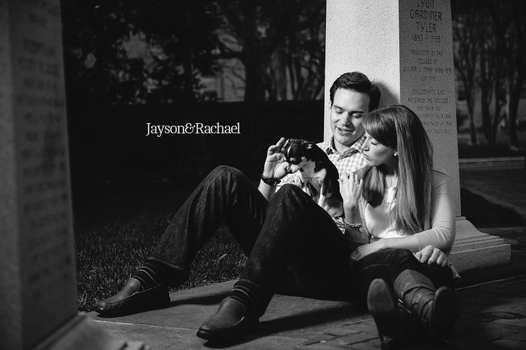 Engagement pictures at William and Mary College