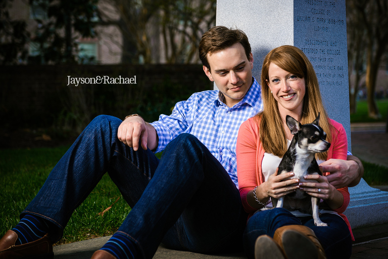 Engagement pictures at William and Mary College