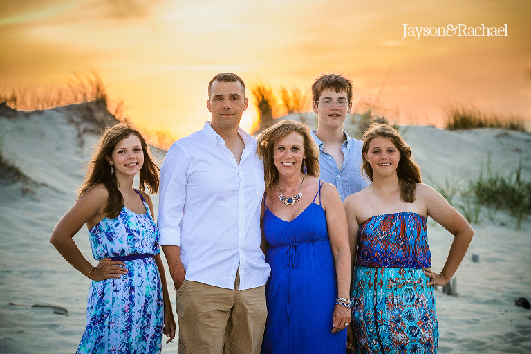 Family portraits at sunset Rodanthe Avon NC