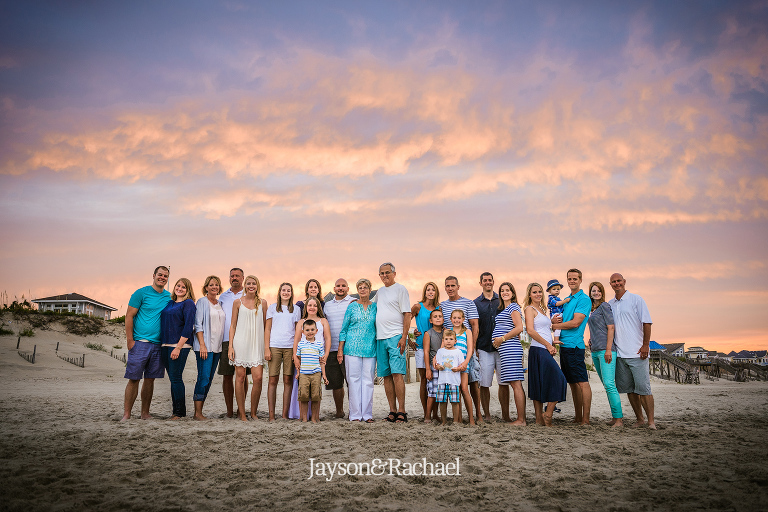 Family portraits at sunset in Corolla Outer Banks NC