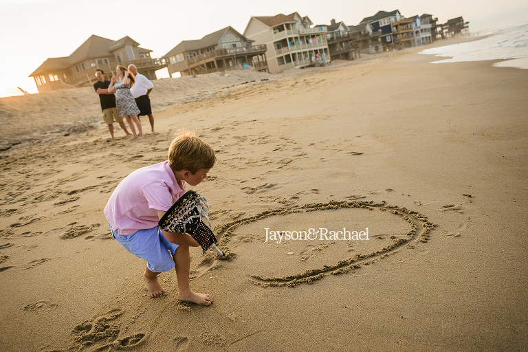 Drawing on the beach in Rodanthe NC