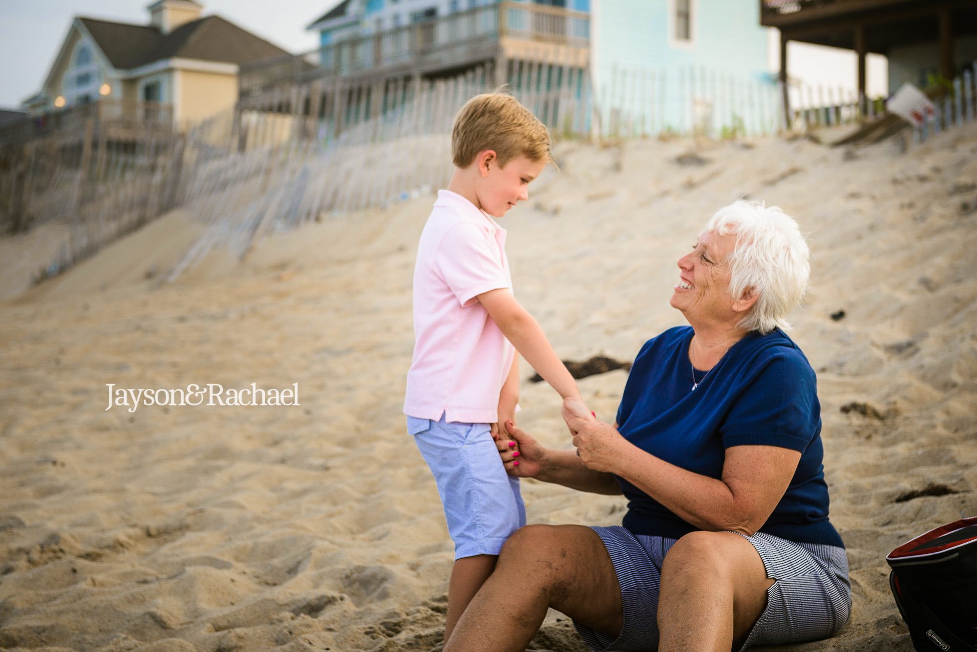 Grandparents with grandchildren at the beach, Rodanthe NC, Outer Banks