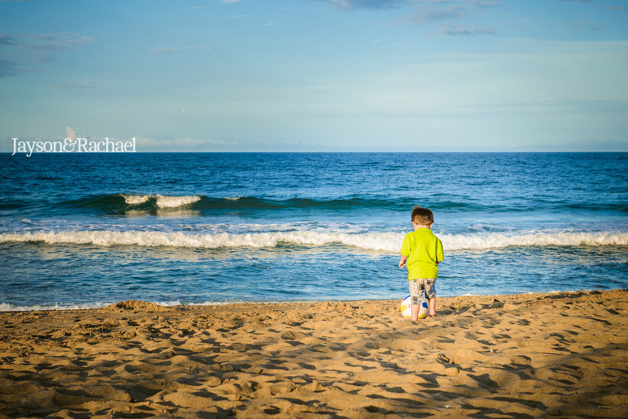 Playing on the beach in the Outer Banks of NC