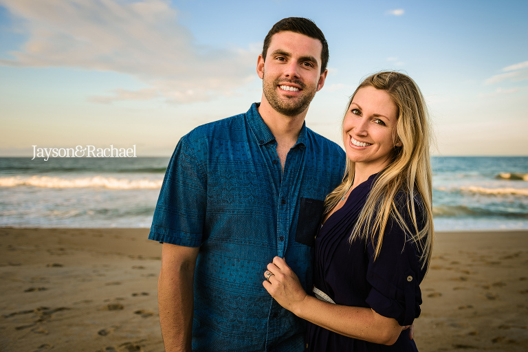 Couples portraits on the beach in the Outer Banks of NC