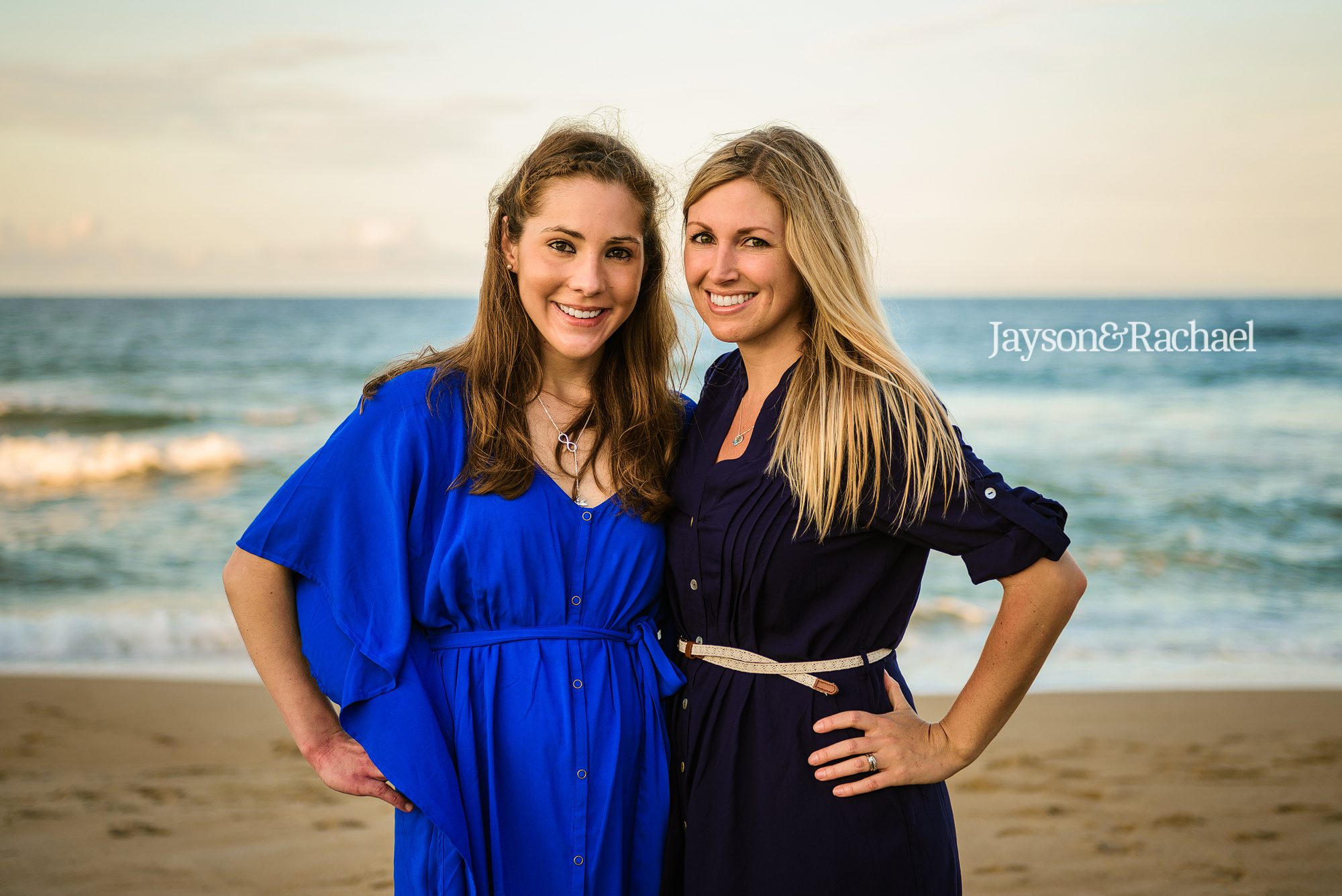 Sisters on the beach in OBX