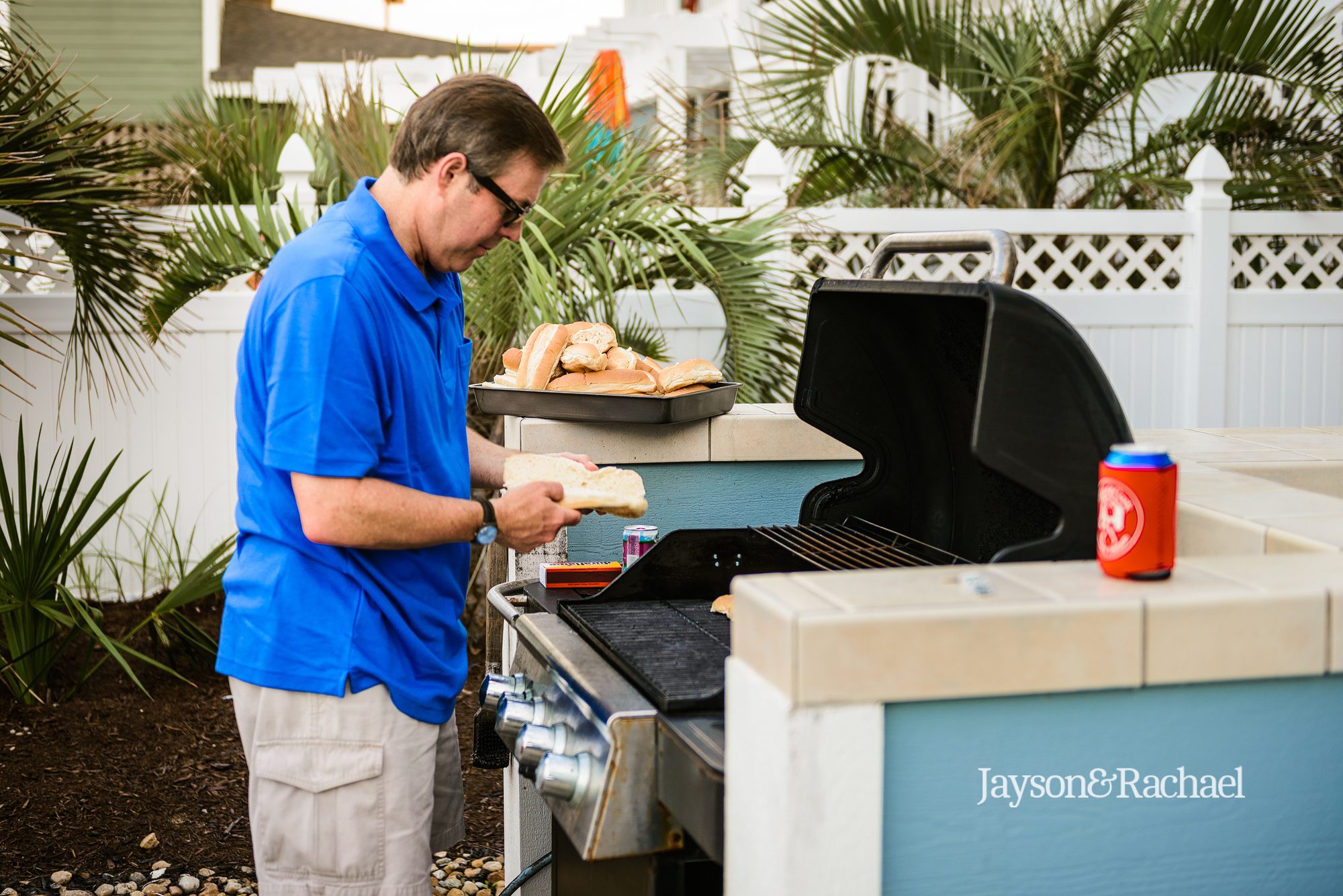 Cooking out as a family in the Outer Banks of NC